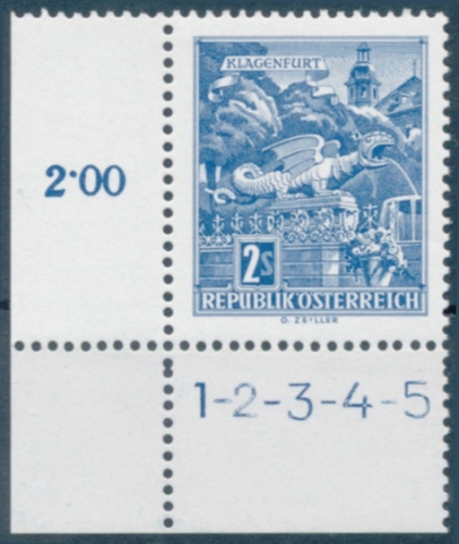 Briefmarke mit Symbolzahl(en)